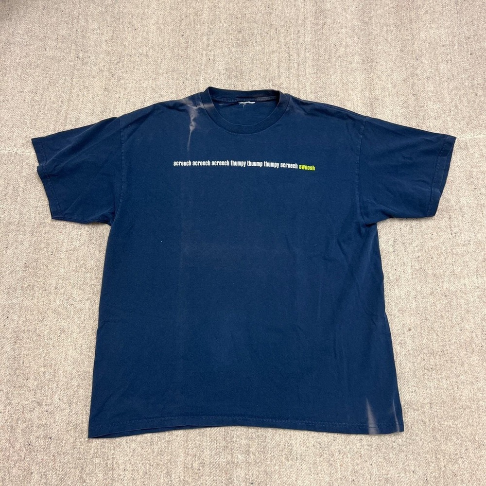 Vintage Nike‎ Net Music Shirt Mens Large Blue 2000s DJ Swoosh